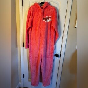 A Christmas Story Deranged Bunny Cozy Pink Fleece Onesie NWT